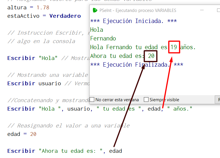 reasignacion de variable