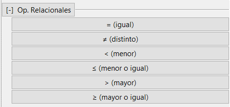 Operadores relacionales